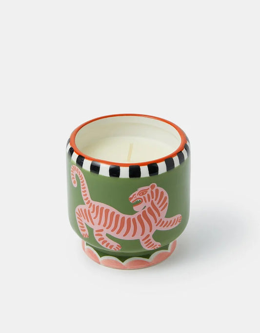 Tiger Ceramic Candle - Black Cedar & Fig