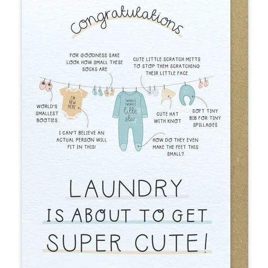 Laundry Is About To Get Super Cute - Two For Joy Illustration Card