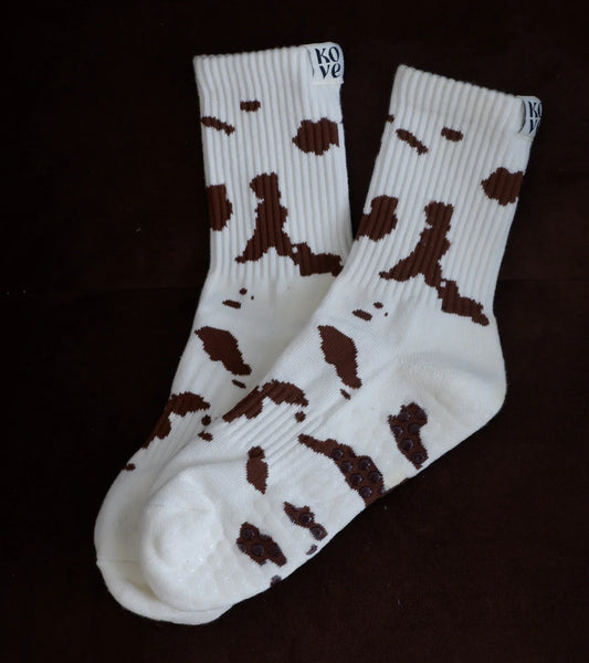 Cow Print - Grip Socks
