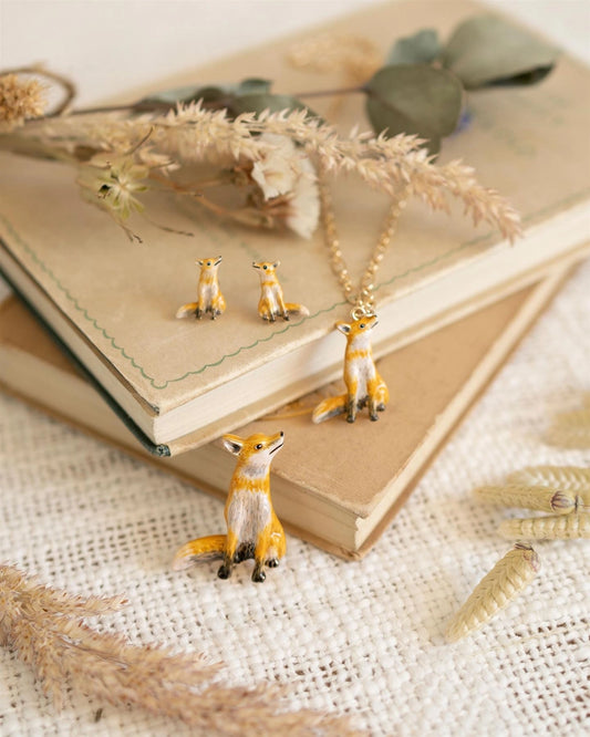 Enamel Fox Earrings