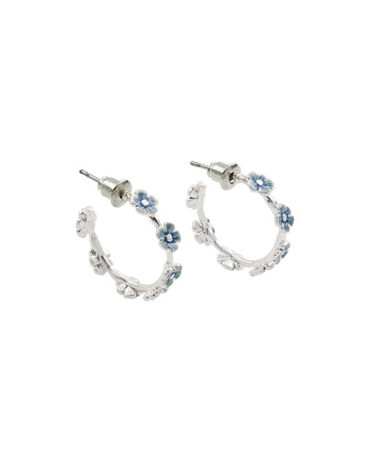 Forget Me Not Stud Hoop Earrings
