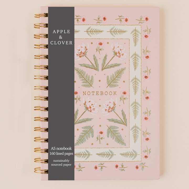 Pink flower notebook