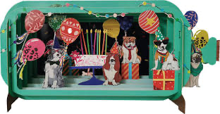 Dog birthday pop up card