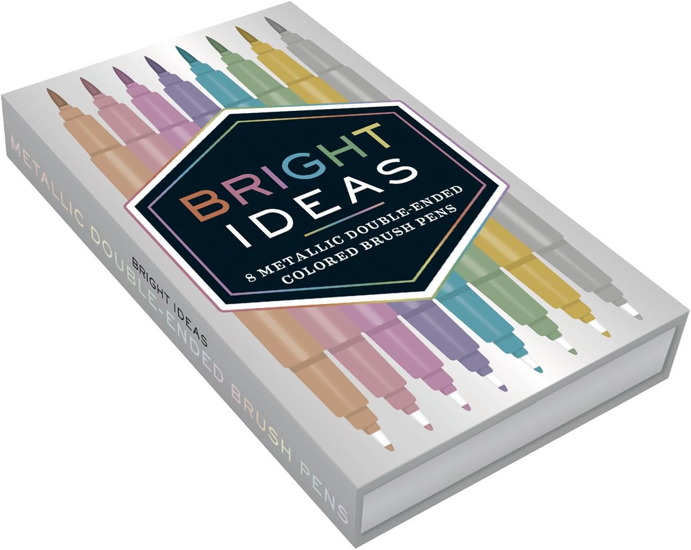 Bright Ideas Metallic Double-Ended Colored Brush Pens: 8 Colored Pens