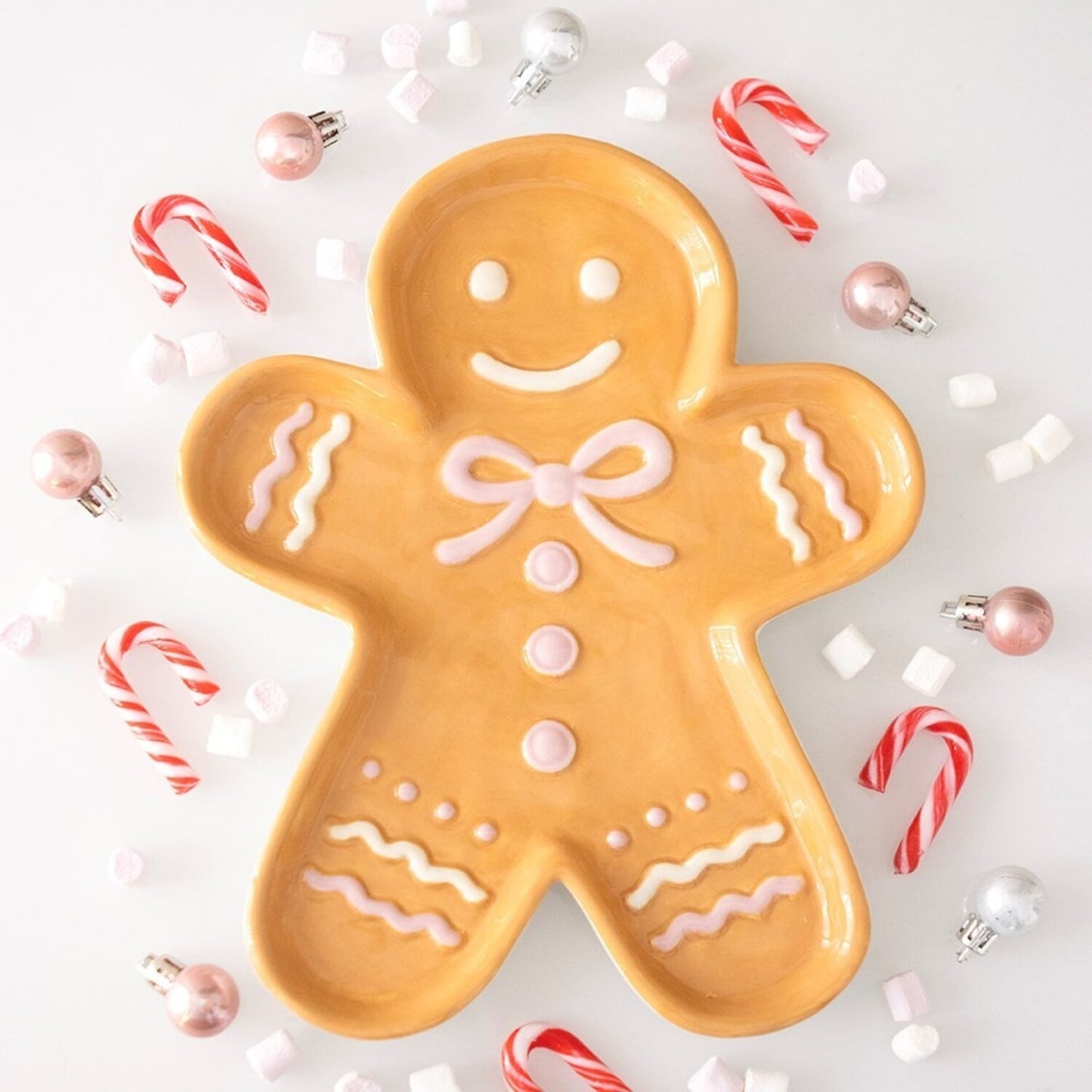 Gingerbread Man ceramic serving plate