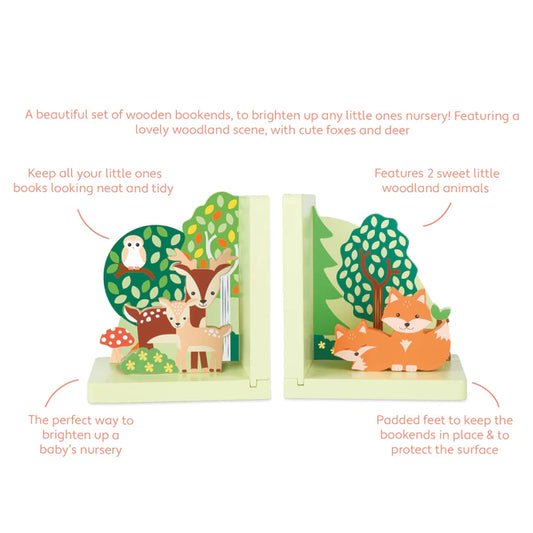 Woodland Wooden Bookends