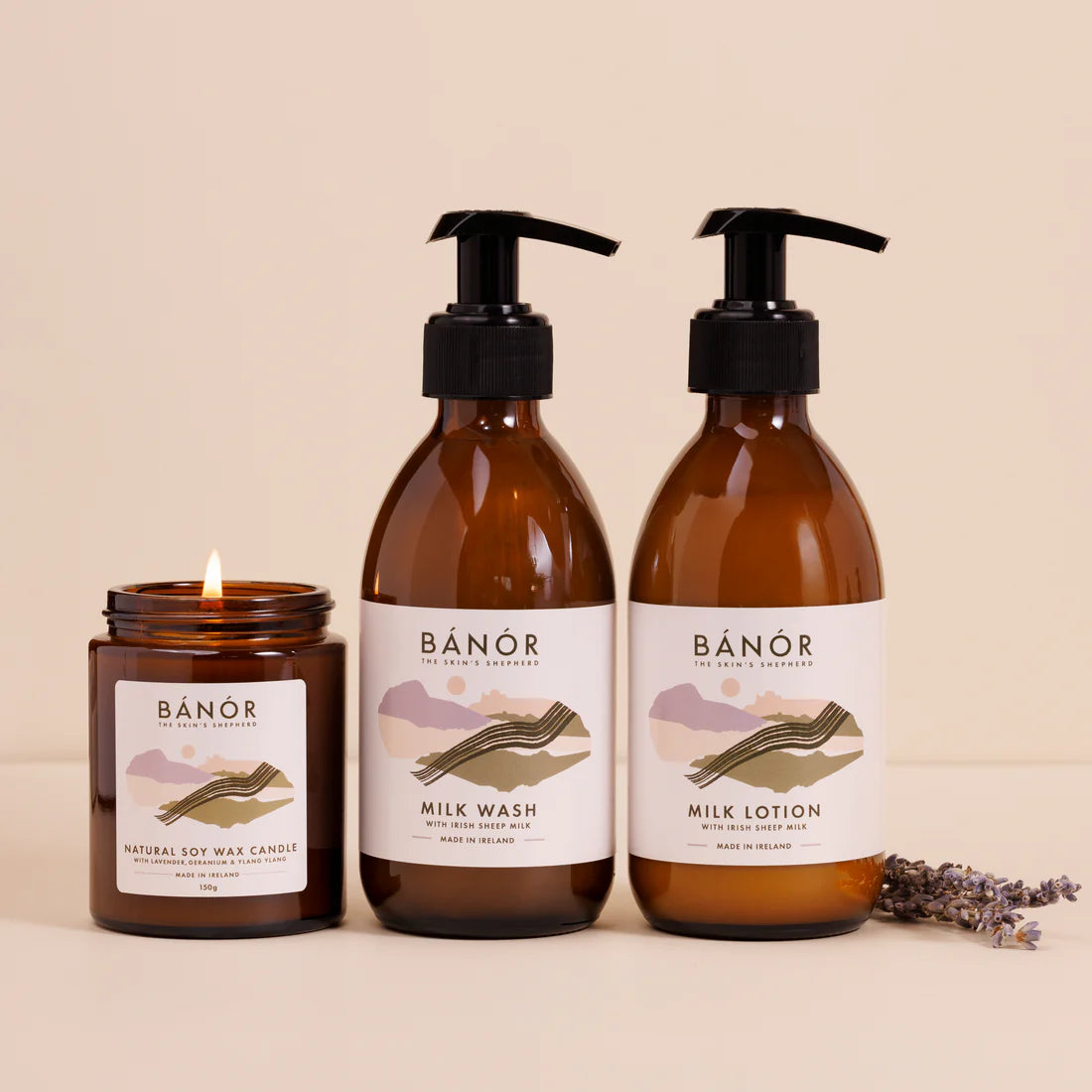 The Milk Hand & Body Collection with a Candle
