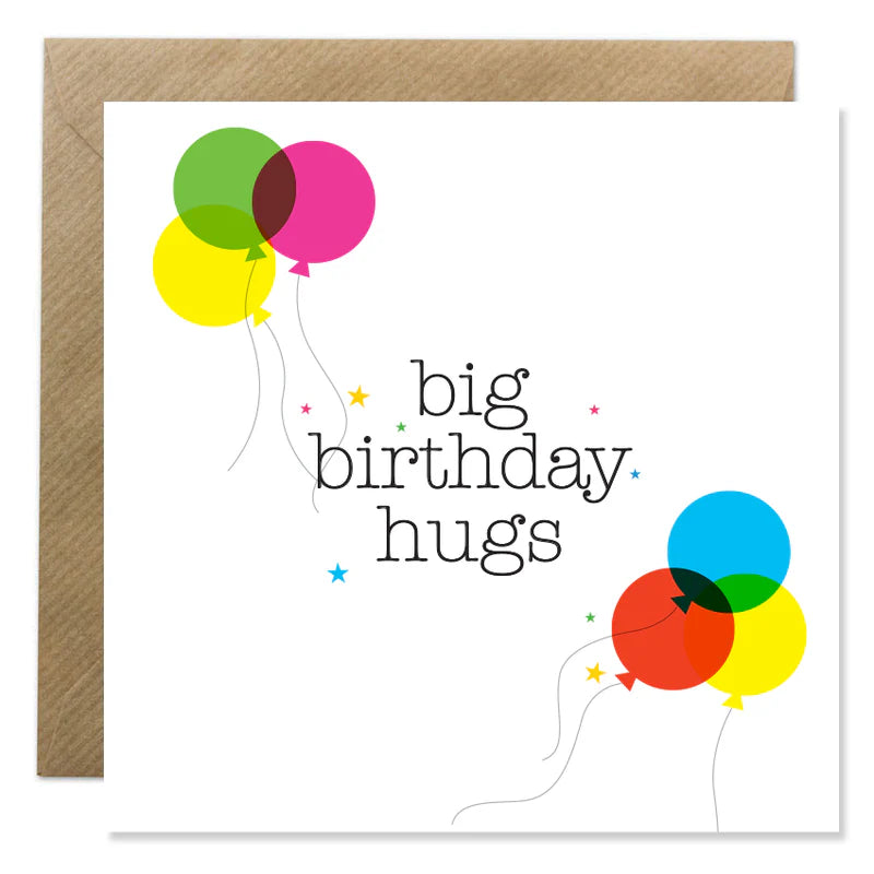 Big Birthday Hugs - Bold Bunny Card