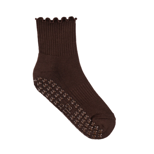 Glide Merlot Grip Socks