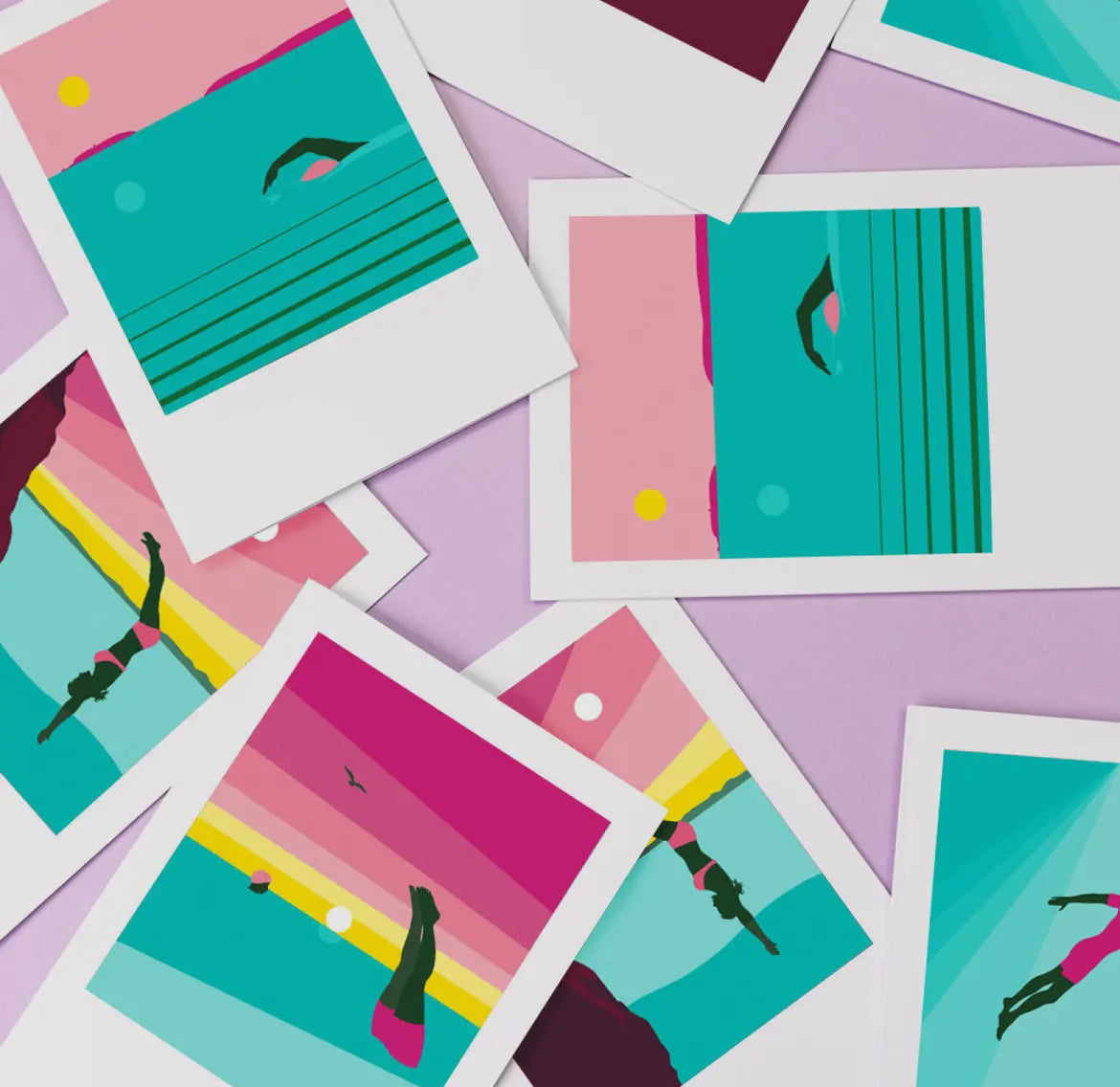 Side-Stroke Greeting Card