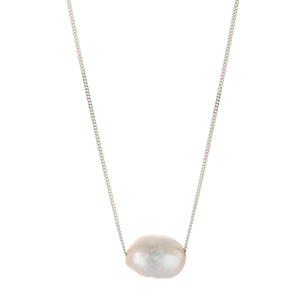 Floating Pearl Silver Chain