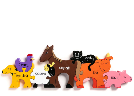 Farm Animals Jigsaw Puzzle - As Gaeilge