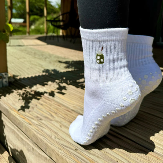Glide Matcha Grip Socks
