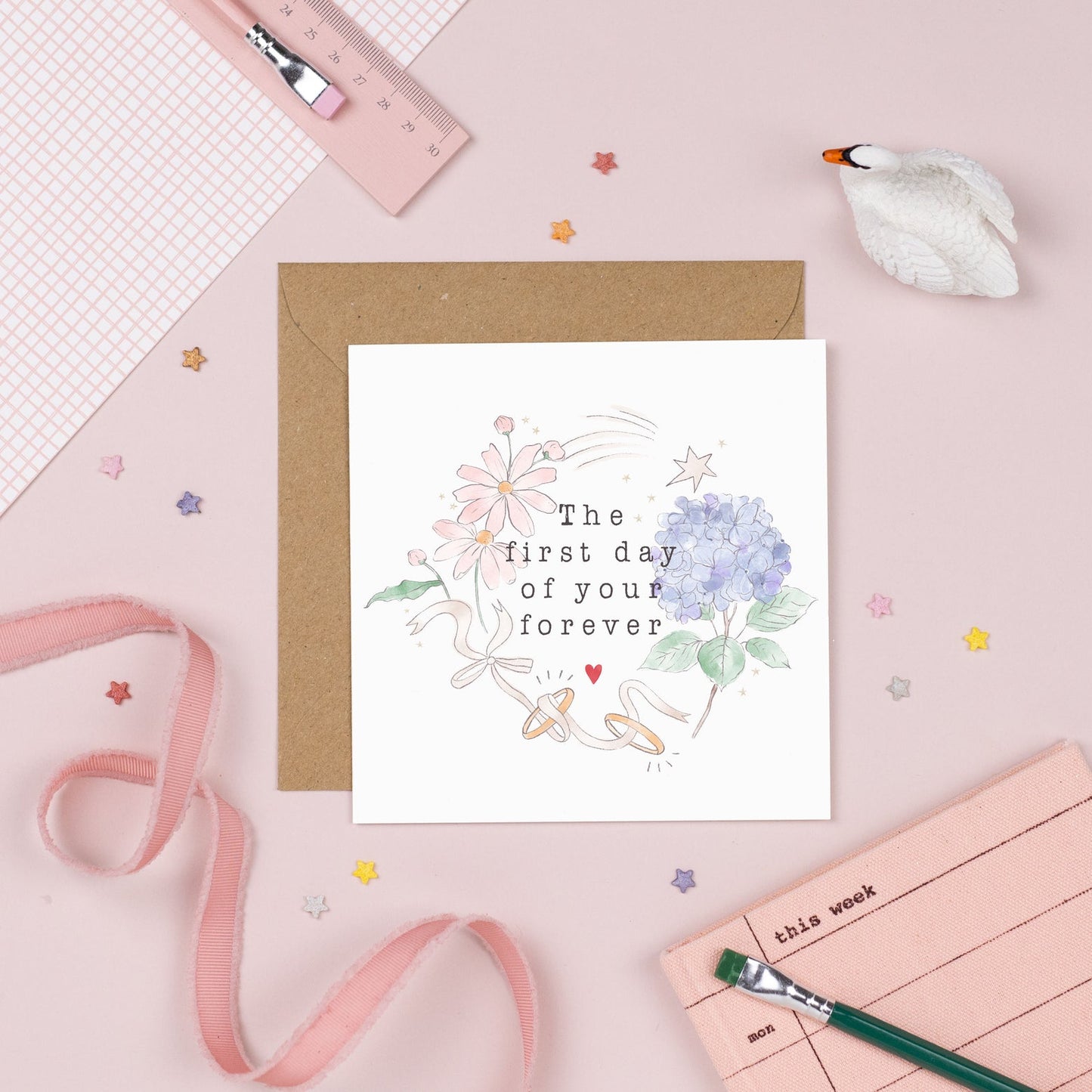 First Day Of Your Forever - Pickled Pom Pom Card