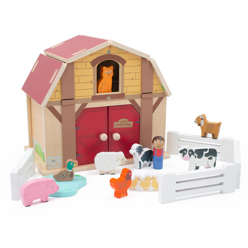 Childrens wooden farm set on sale