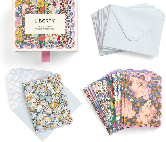 Liberty 16 Scalloped Folded Notecards