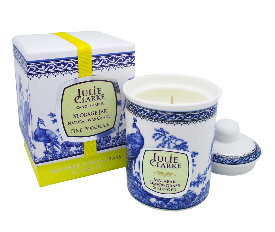 Malabar Lemongrass & Ginger Peacock Candle