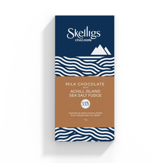 Skelligs Sea Salt Fudge and Milk Chocolate Bar