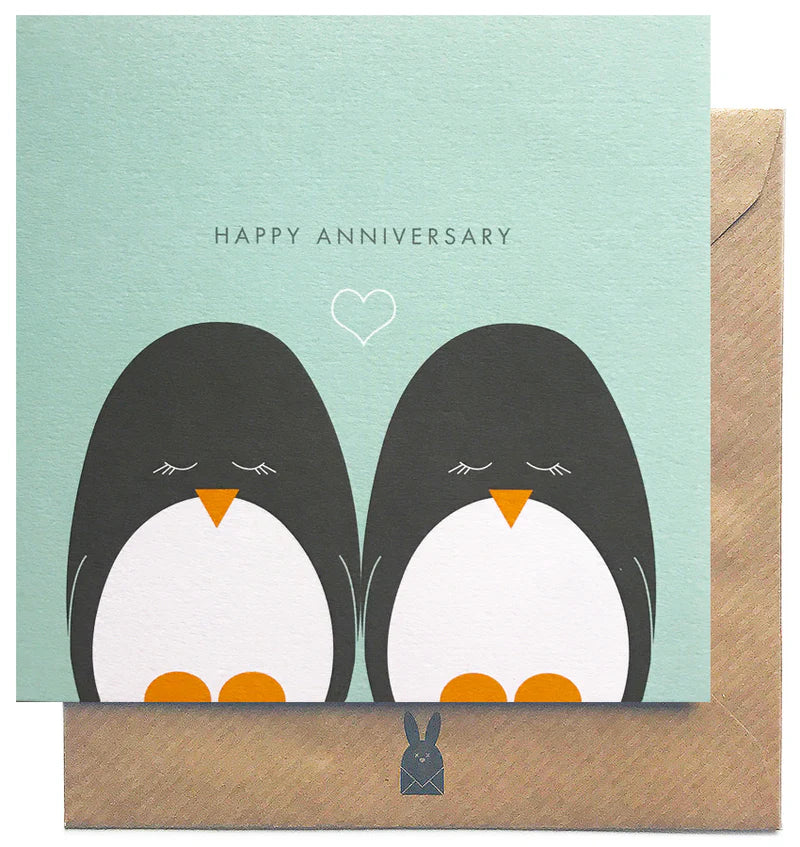 Happy Anniversary Penguins - Bold Bunny Card