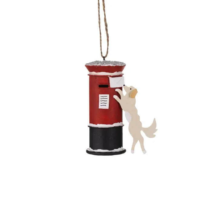 Posting Christmas Card Dog Ornament