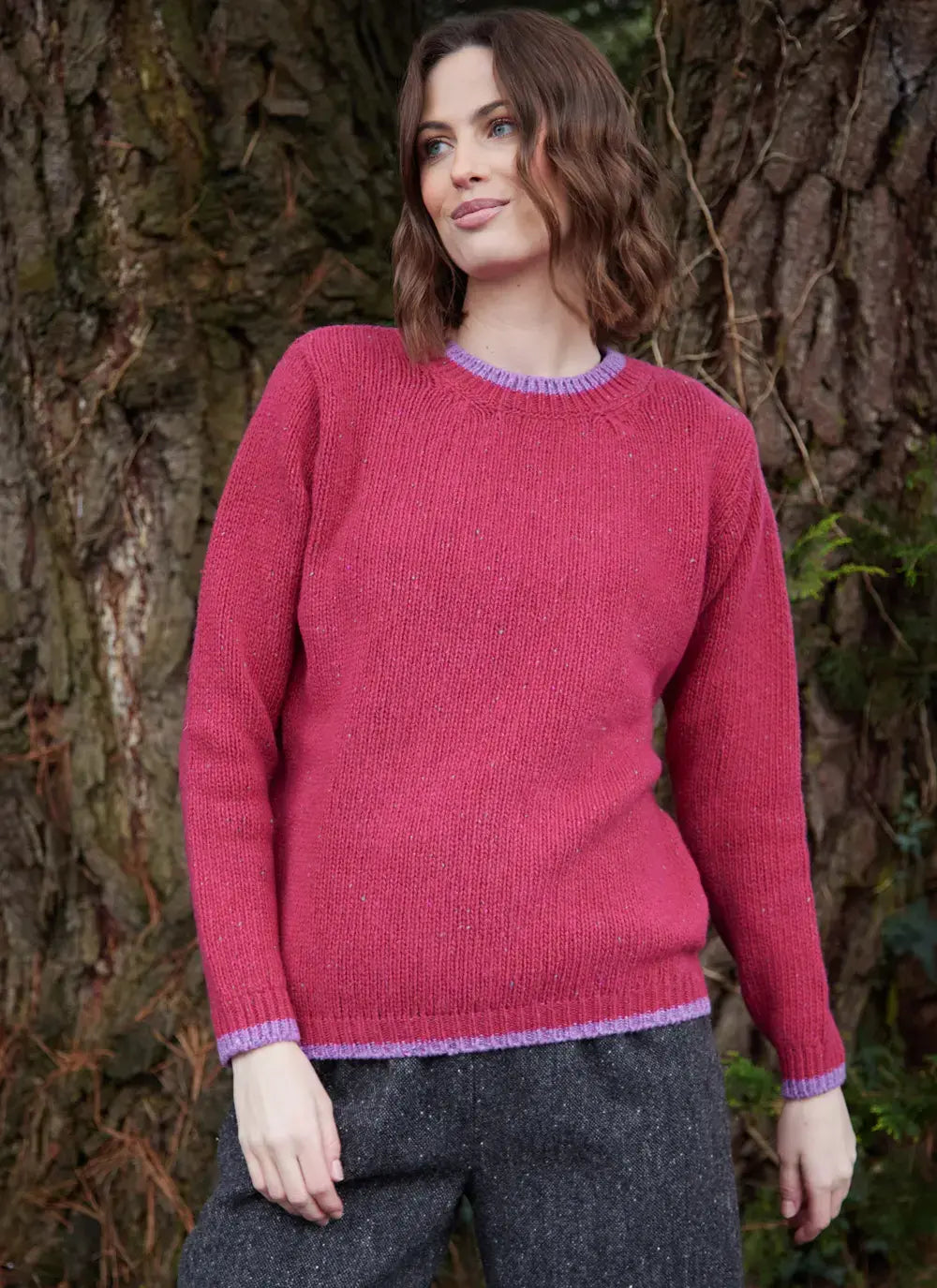 Slaney Cashmere Contrast Crew Neck