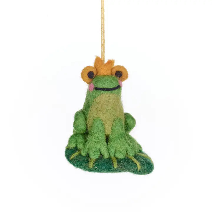 Handmade Felt Prince the Frog Decoration