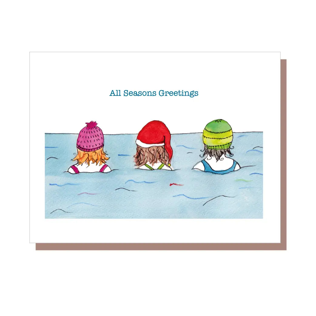 All Seasons Greeting - 3 Sea Swimmers in Ocean