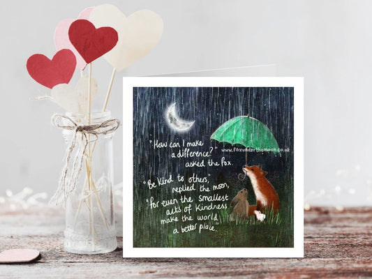 Make The World A Better Place - Fox Under The Moon Card