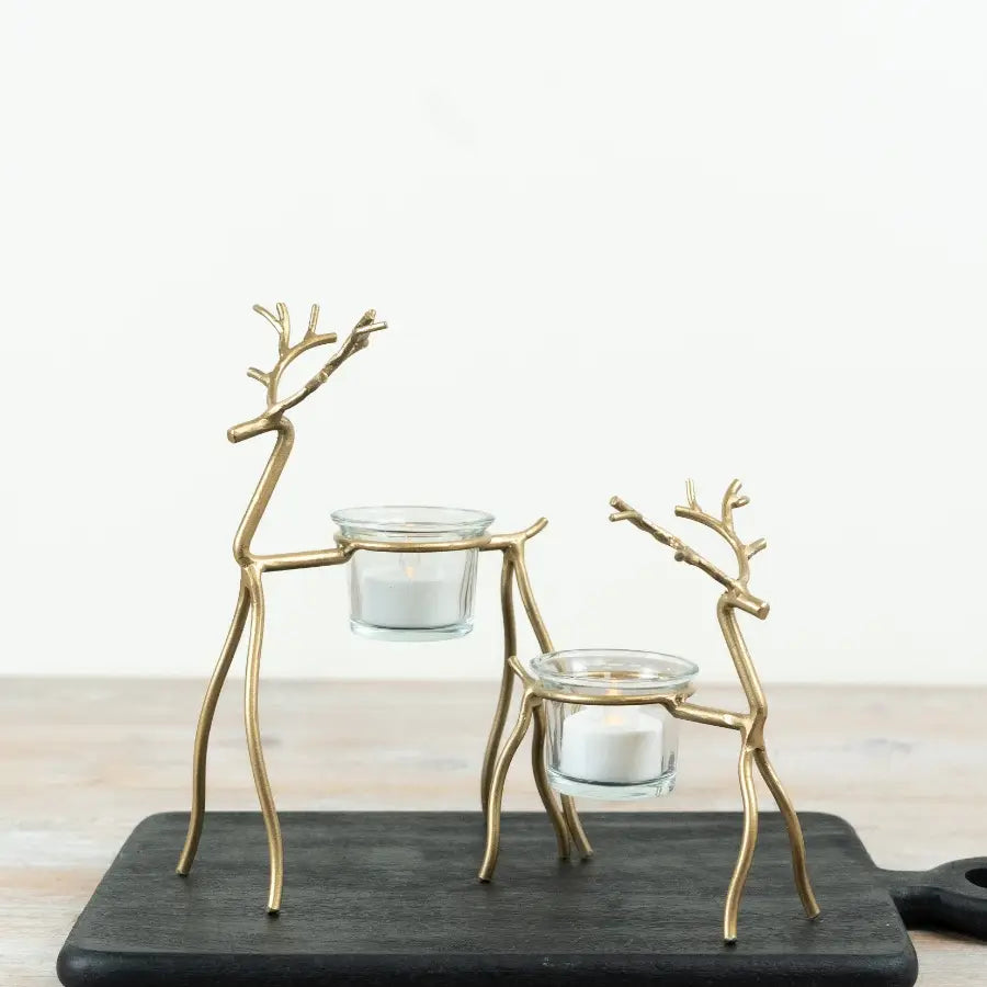 Reindeer Tea Light Candle Holder, 28cm