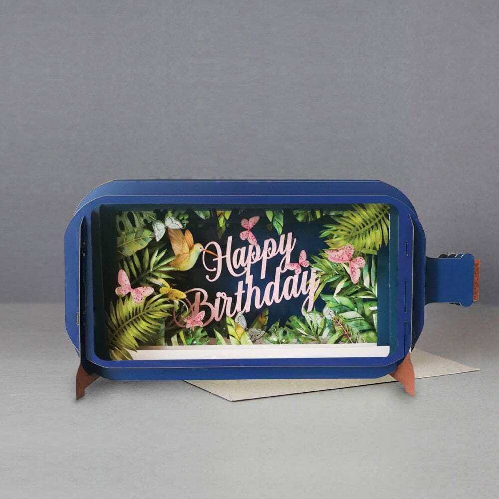 Happy Birthday Leaves - 3D Pop Up Card