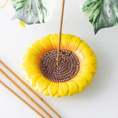 Sunflower Ceramic Incense Stick Holder