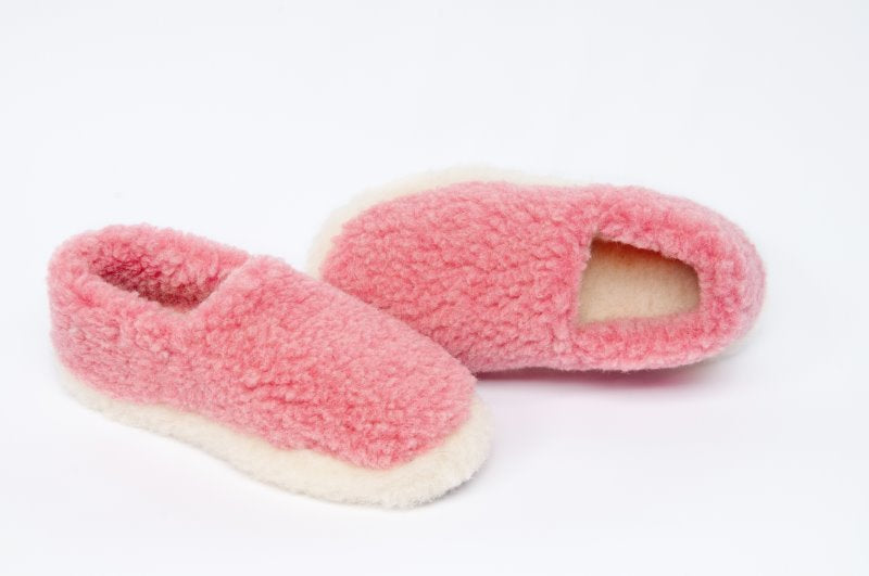 Pink Wool Slippers