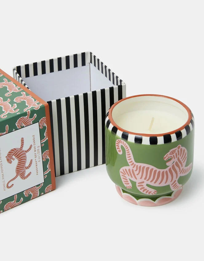 Tiger Ceramic Candle - Black Cedar & Fig