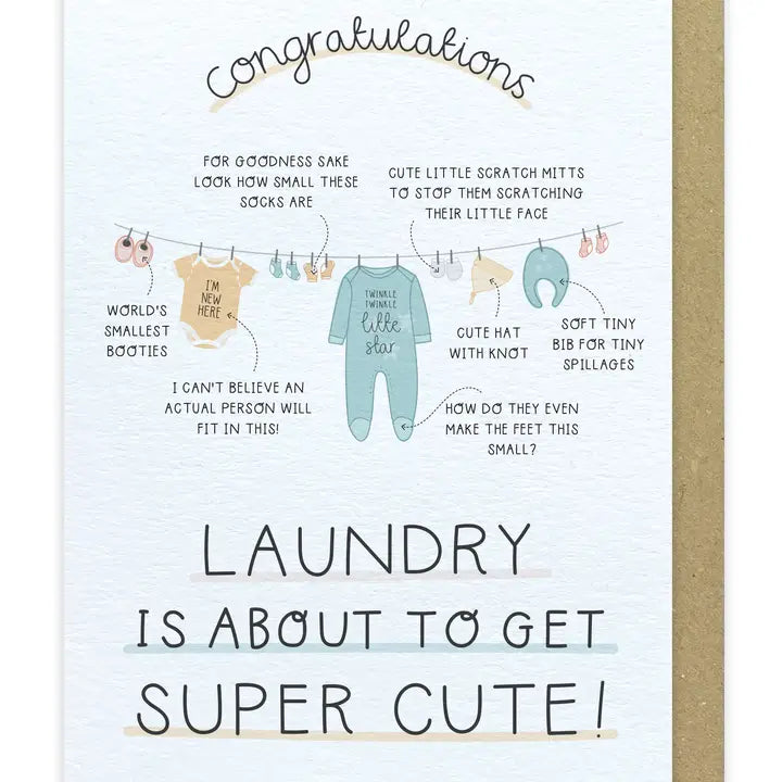 Laundry Is About To Get Super Cute - Two For Joy Illustration Card