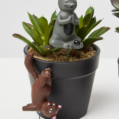 Mini Plant Pot Yoga Cats