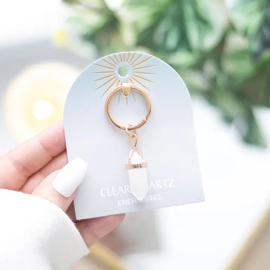 Clear Quartz Energising Keyring