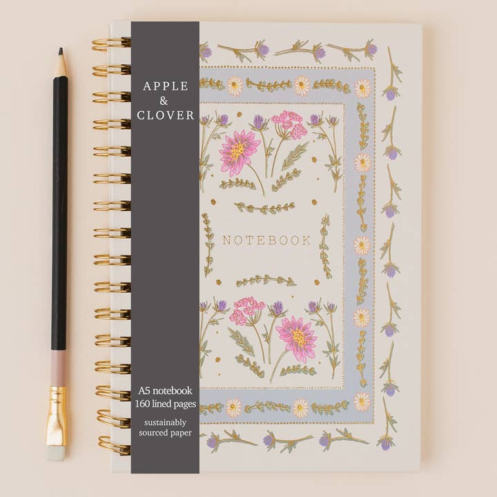 Blue flower notebook
