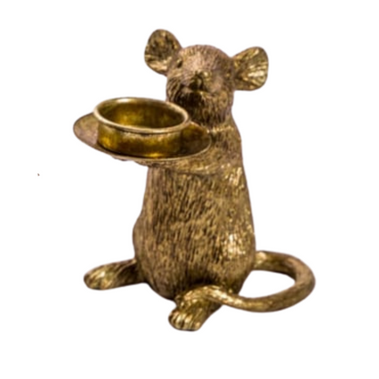 Gold Mouse Candle Holder