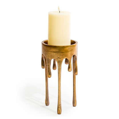 Gold Drip Candle Holder