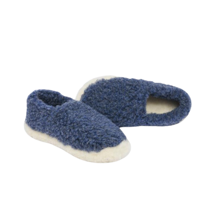 Blue Wool Slippers