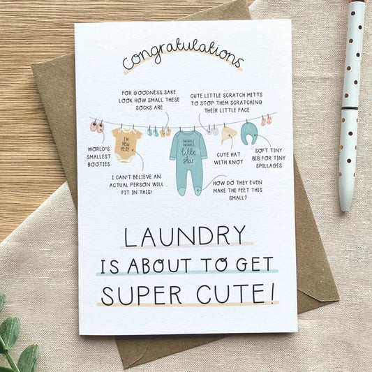 Laundry Is About To Get Super Cute - Two For Joy Illustration Card