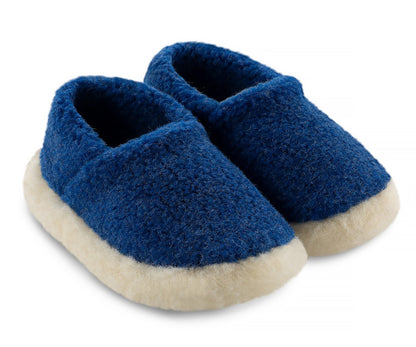 Blue Wool Slippers