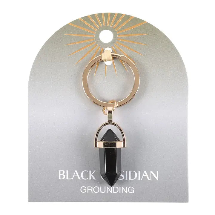 Black Obsidan Grounding Keyring