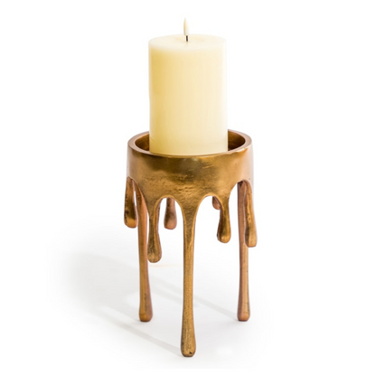 Gold Drip Candle Holder