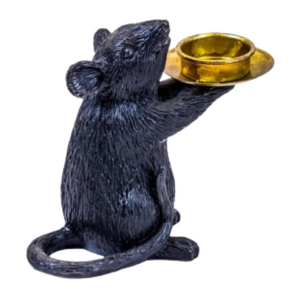 Black Mouse Candle Holder