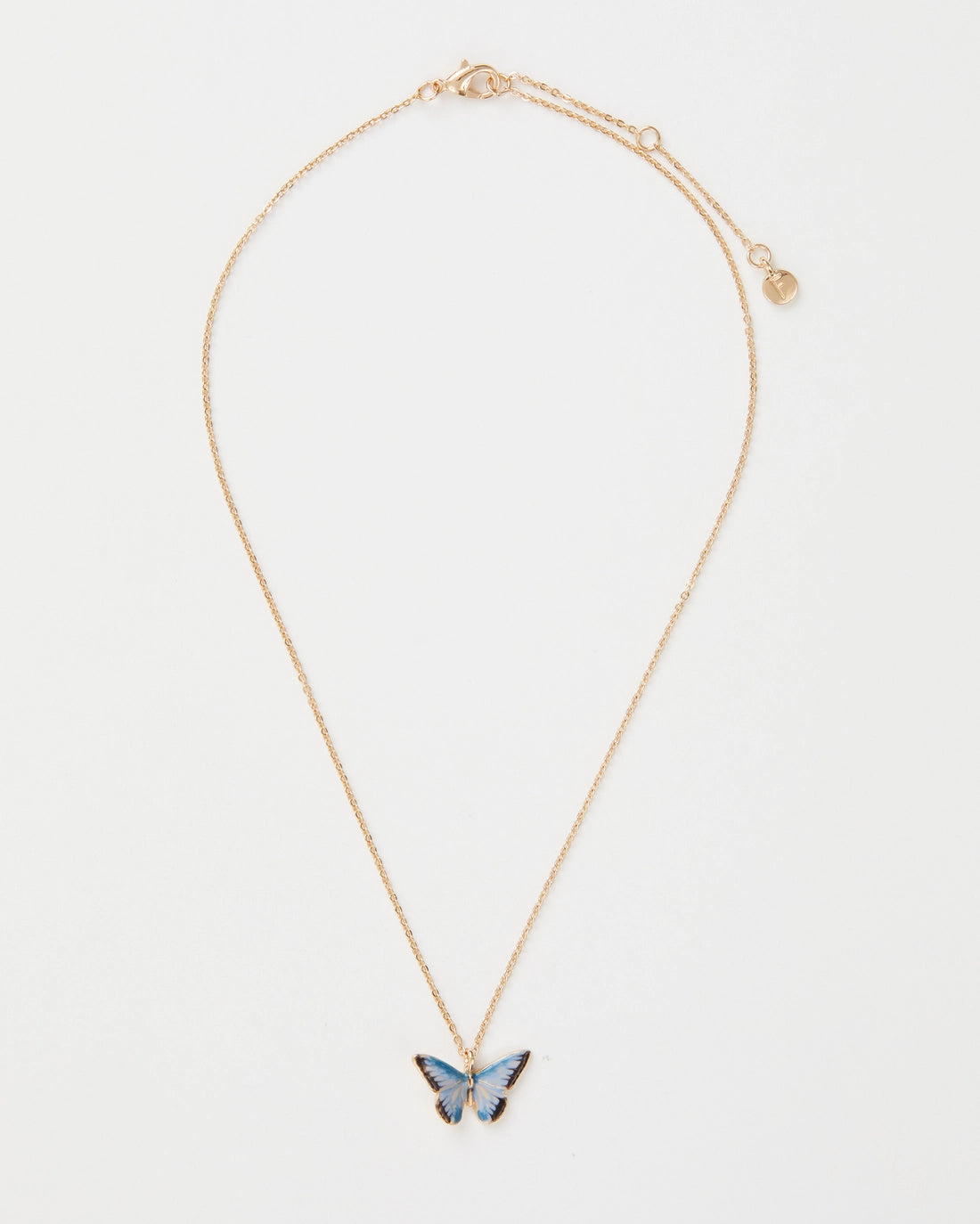 Enamel Blue Butterfly Necklace