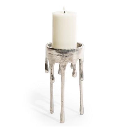 Nickel Drip Candle Holder