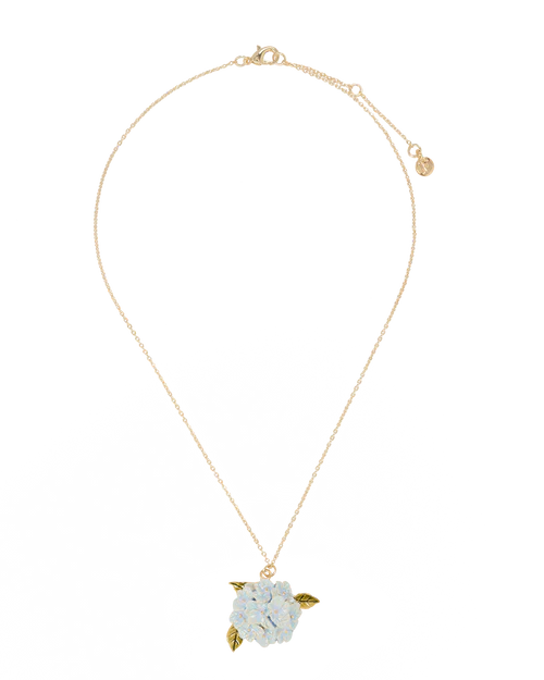 Enamel Hydrangea Gold Necklace