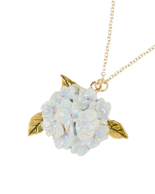 Enamel Hydrangea Gold Necklace