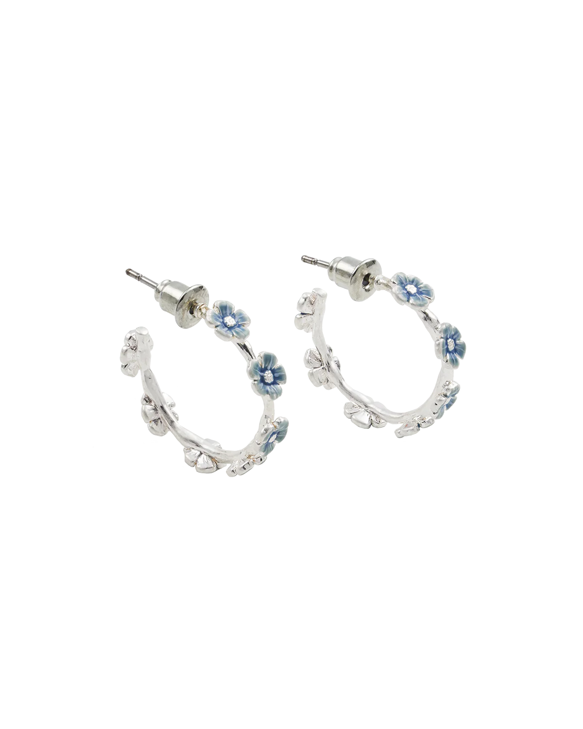 Forget Me Not Stud Hoop Earrings